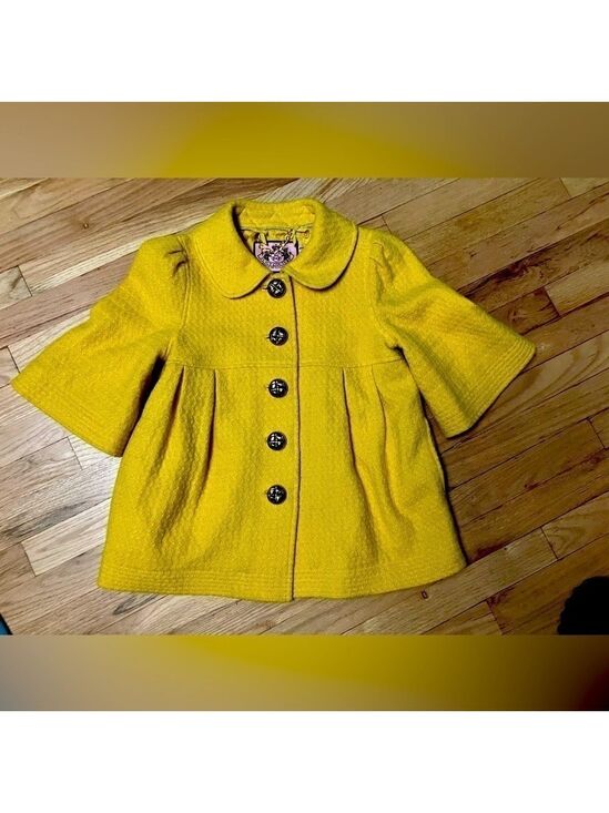 Juicy Couture Jackets & Blazers - Y2K Juicy Couture size Sm knit textured crop Fit & Flare Pea Coat Bell sleeve